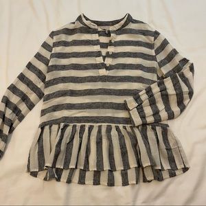 Blue and White Peplum Lucky Brand Top